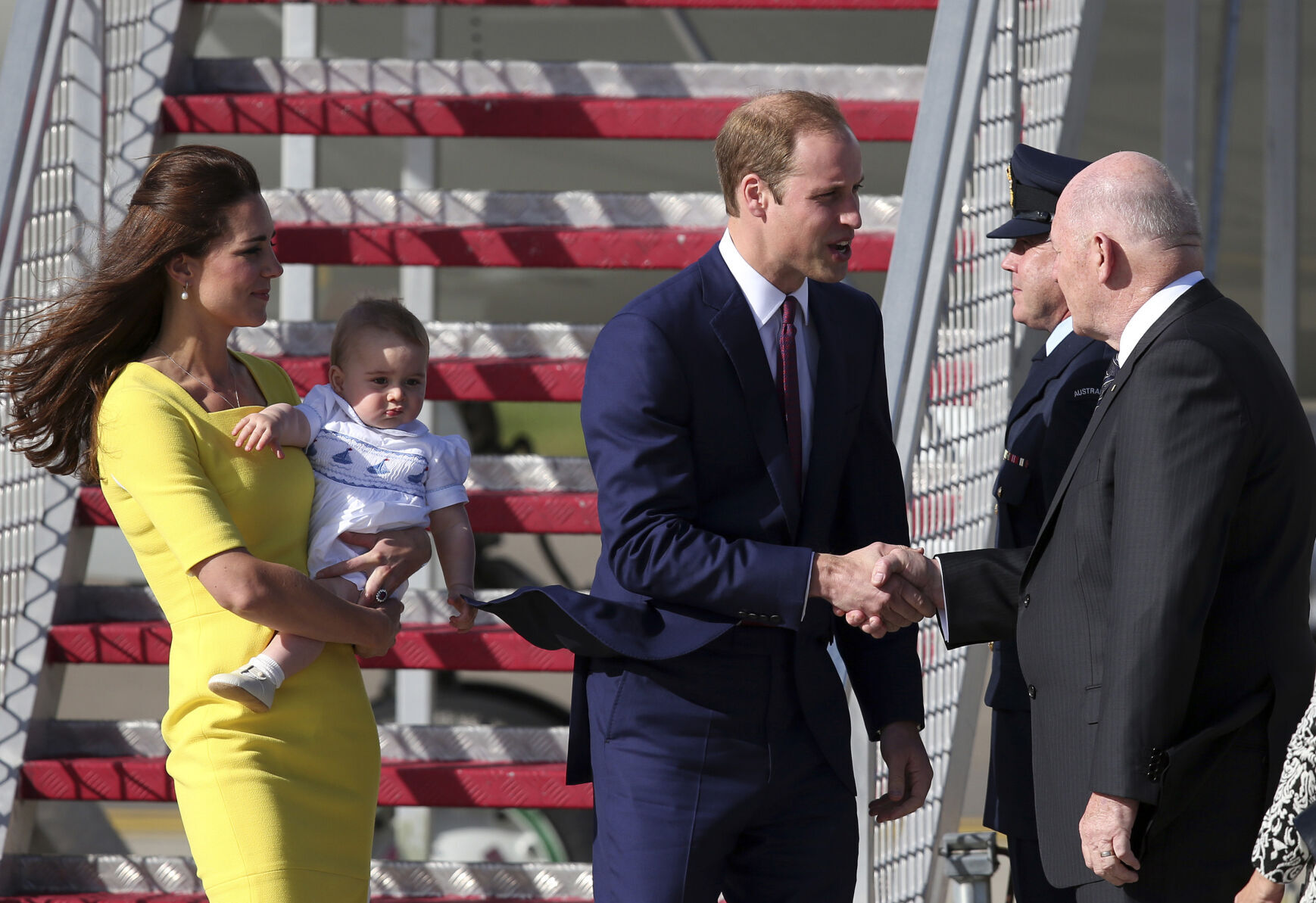 Prince William, Kate, the Duchess of Cambridge, Prince George, Peter Cosgrove